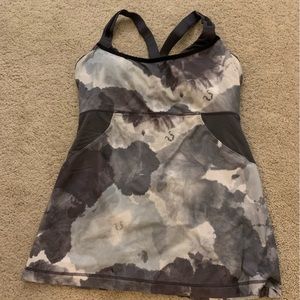 Gray Lululemon tank with built in bra